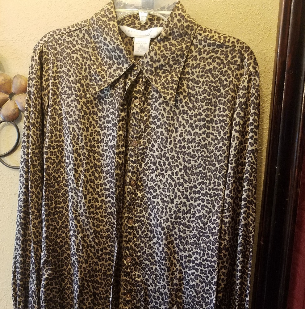 Leopard silk blouse